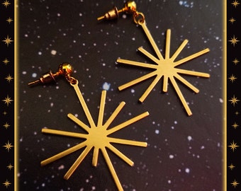 Retro Star Burst - Earrings - Mid-Century Modern - Starburst Earrings - Retro Sunburst Earrings - San Franciscan Jewelry - Glitter Paradise®