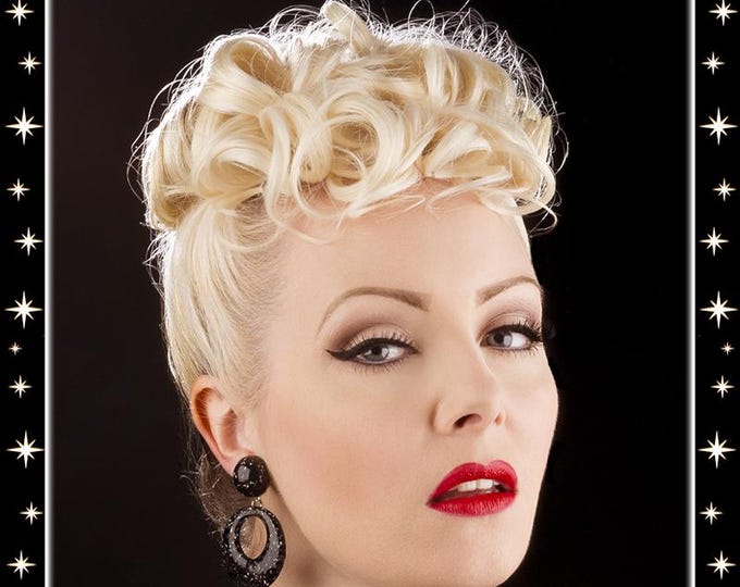 Lucite Hoops & Dômes - Earrings - Confetti Lucite - Hoops Earrings - Glitter Hoops - Retro Hoops - Pinup Hoops - 1950 - Glitter Paradise®