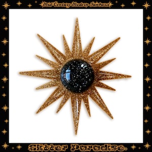 Mid-Century Modern Sunburst - Brooch - Star Brooch - Sun Brooch - 1950 - Sunburst Mirror - Starburst Brooch - Celestial - Glitter Paradise®