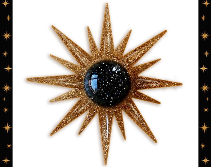 Mid-Century Modern Sunburst - Brooch - Star Brooch - Sun Brooch - 1950 - Sunburst Mirror - Starburst Brooch - Celestial - Glitter Paradise®