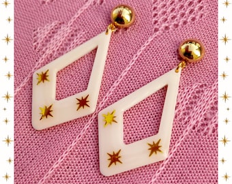 Starlite Kite Hoops: Mid-Century Modern Gold Earrings
