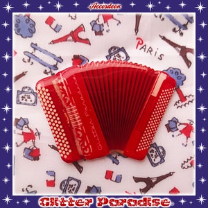 Accordéon - Brooch - Accordion - Accordionist - Yvette Horner - Accordion Instrument - Bal Musette - Chromatic Accordion - Glitter Paradise®