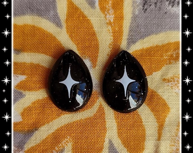 Baby Lucite Teardrop - Earrings - Teardrop Earrings - Teardrop Jewelry - Confetti Lucite Earrings - 1950 Atomic Earrings - Glitter Paradise®