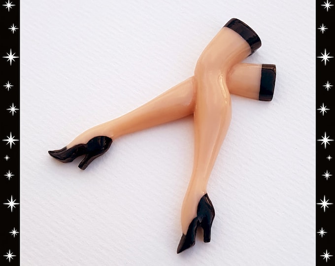 1940s Vintage Replica Legs - Brooch - Pinup Legs Brooch - Leg Brooch - Pinup Brooch - 40s Jewelry Repro - Novelty Brooch - Glitter Paradise®