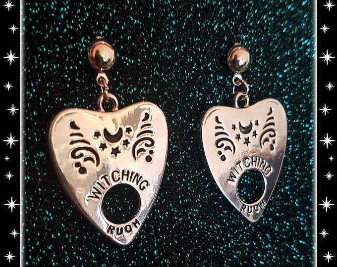 Ouija Planchette - Boucles d'Oreilles - Ouija - Spiritualism - Psychique - Paranormal - Occulte - Esprit - Fantôme - Glitter Paradise®