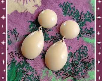 Teadrop and Domes Plain - Earrings - 1950s Retro Pinup Earrings - Small Retro Vintage Earrings - Small Teardrop Earrings - Glitter Paradise®