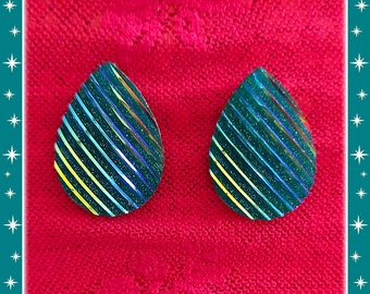 Elektric Drop - Earrings - 80's Earrings - 80's Earrings - Iridescent Earrings - Mettalic Sheen Earrings - 80's Fashion - Glitter Paradise®