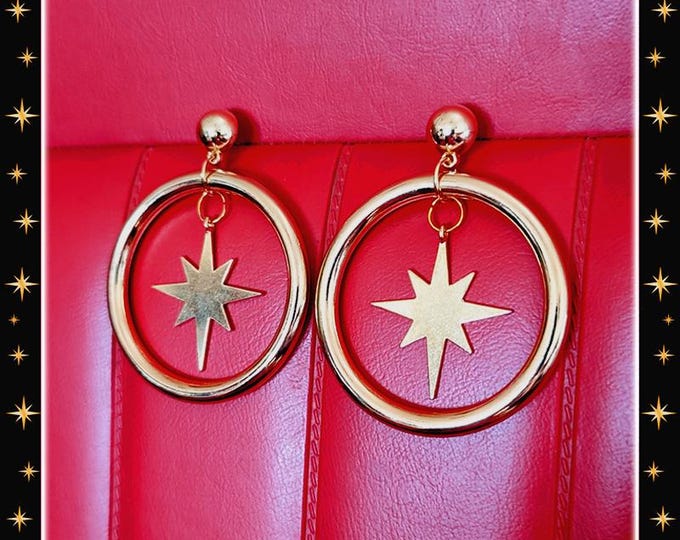 Starlite Bombshell Hoops - Earrings - Hoops Earrings - Light Big Hoops - Marilyn Hoops - Pinup Hoops - 1950s Style Hoops - Glitter Paradise®
