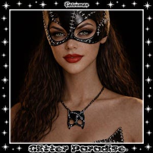 Catwoman Mask - Necklace - DC Comics - Selina Kyle - Outsiders - Tim Burton - DC Universe - Cat - Gotham City Sirens - Glitter Paradise® image 1