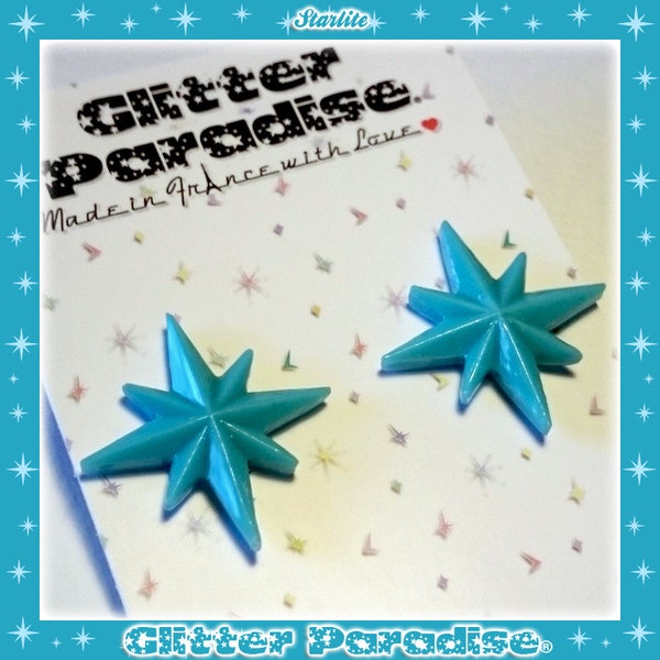 Starlite - Earrings - Retro Star - Etoiles - Motel Star - Atomic 1950s - Starlite Earrings - Mid-Century Modern Jewelry - Glitter Paradise®