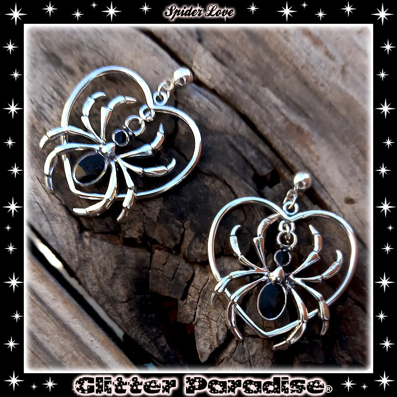 Femmes Belle Rétro Argent Araignée Boucles d'oreilles Handcrafted Femmes Belle Rétro Argent Araignée Boucles d'oreilles Handcrafted