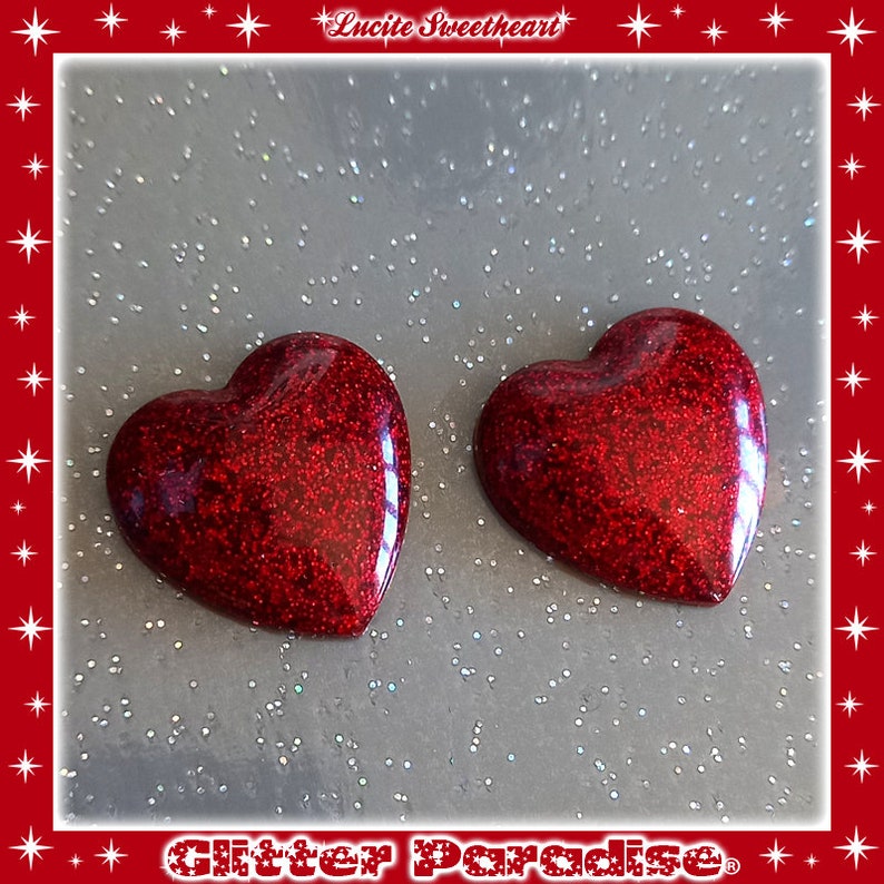 Confetti Lucite Heart - Earrings - Heart Earrings - Glitter Heart Earrings - Cute Heart Jewelry - Valentine's Earrings - Glitter Paradise® image 5