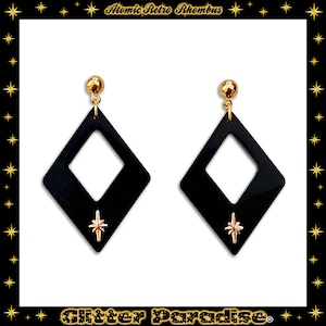 Atomic Retro Rhombus Earrings: Mid-Century Modern Starlite Motel Style