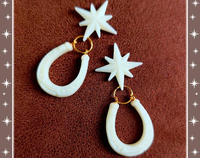 Born to Yeehaw! - Earrings - Cowboy Hat - Cowboy Boots - Cowgirl Jewelry - Cowgirl Fashion - Cowboy Brooch - 50s Cowboy  - Glitter Paradise®
