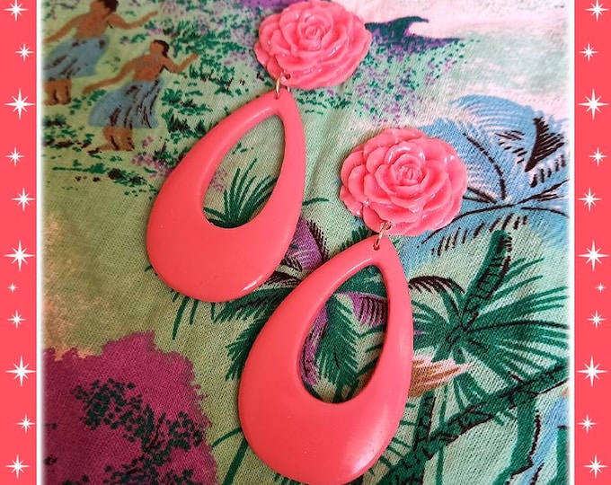 Rose Drops - Earrings - Rose Earrings - Roses Jewelry - Roses Hoops - Statement Earrings - Rose Earrings - Big Earrings - Glitter Paradise®