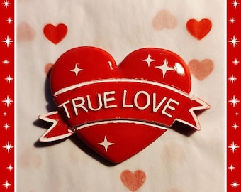 True Love Sparks - Brooch - Heart Brooch - Pink Heart - Valentine’s Jewelry - True Love - Pink Heart Jewelry - I Love U - Glitter Paradise®