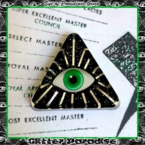 Auge der Vorsehung - Brosche - Auge der Vorsehung - Pyramide - Allsehendes Auge - Auge Gottes - Illuminati - NWO - Freemason - Glitter Paradise®