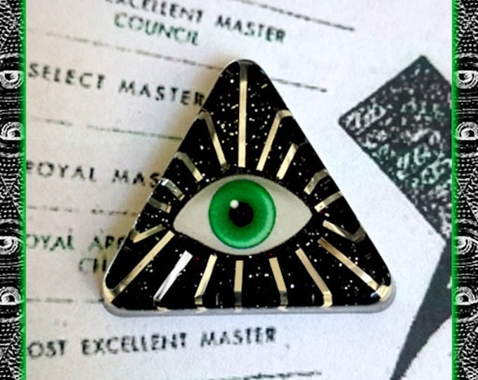 Eye of Providence - Brooch - Eye of Providence - Pyramid - All seeing Eye - Eye of God - illuminati - NWO - Freemason - Glitter Paradise®