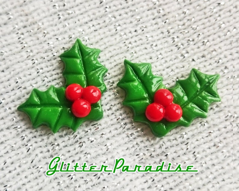 Weihnachten Holly Ohrringe Retro Weihnachten Frohe Weihnachten Holly Beeren Winter Holly Schmuck Glitter Paradise® Bild 8