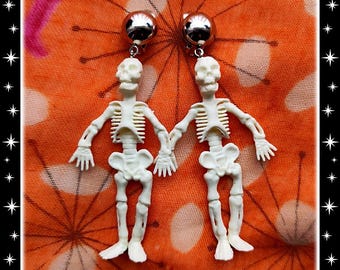 Skeleton - Earrings - Ghoul Earrings - Skull Punk Jewelry - Halloween Earrings - Halloween Jewelry - Skeletons Earrings - Glitter Paradise®