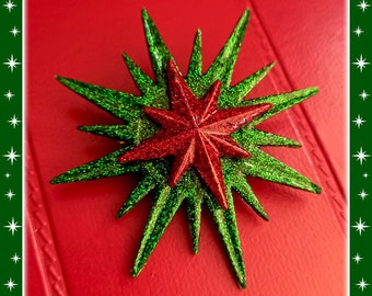 Mid-Century Modern Christmas Sunburst - Brooch - Star Sun Brooch - 1950 - Sunburst Mirror - Starburst Brooch - Celestial - Glitter Paradise®