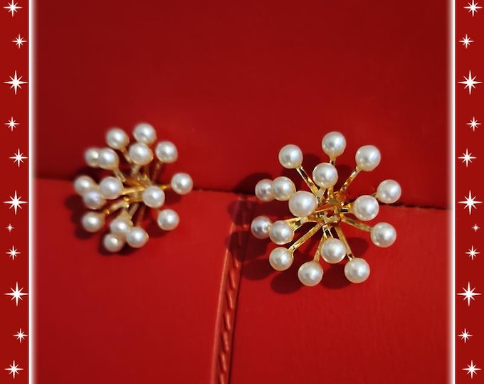 Pearl Nova - Earrings - Molecular - Franciscan - 1950s Retro Starburst - 1950's Starburst Earrings - Mid-Century Modern - Glitter Paradise®