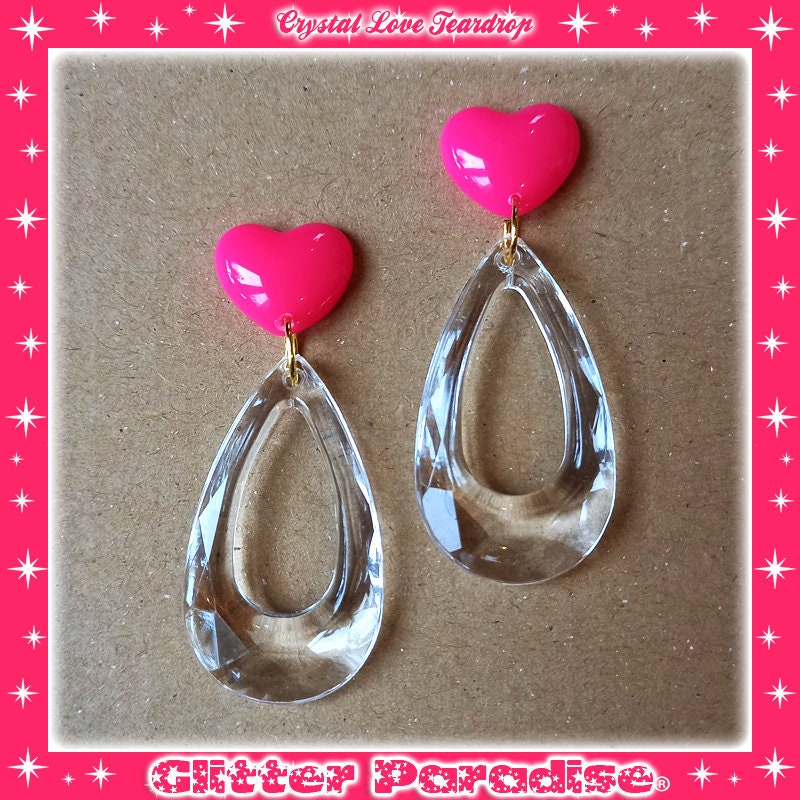 Glitter Heart Valentines Earrings