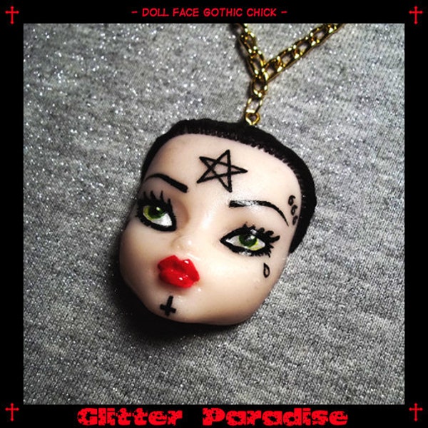 DollFace Gothic Chic - Collier - Poupée Gothique - Bijoux Gothiques - Pentacle - 666 - Gloire à Satan - Occult - Devil- Glitter Paradise®