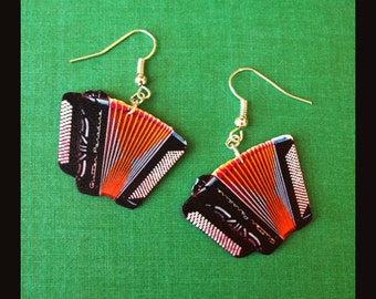 Accordéons - Earrings - Accordions - France - Music - Accordionist - Yvette Horner - Accordion Instrument - Bal Musette - Glitter Paradise®