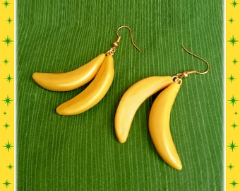 Bananen - Ohrringe - Tutti Frutti - Josephine Baker - Bananen Ohrringe - Bananen Schmuck - Retro 1950 Obst Ohrringe - Glitter Paradise®