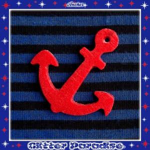 Anchor Pin Hello Sailor US Navy Boat Sailing Marine Captain Pinup Sailor Nautical Beach Maritime Glitter Paradise® Red