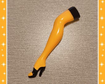 Pinup Leg and Mule in Color - Brooch - Pinup Leg Brooch - Leg Brooch - Pinup Legs Jewelry - Legs Brooch - Novelty Brooch - Glitter Paradise®
