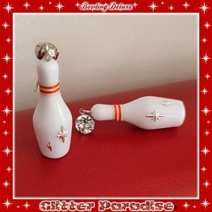 Bowling Deluxe - Pendientes - Bowling Skittles - Retro Bowling - Vintage Bowling - Joyas de bowling - Vintage - Años 50 - Glitter Paradise®