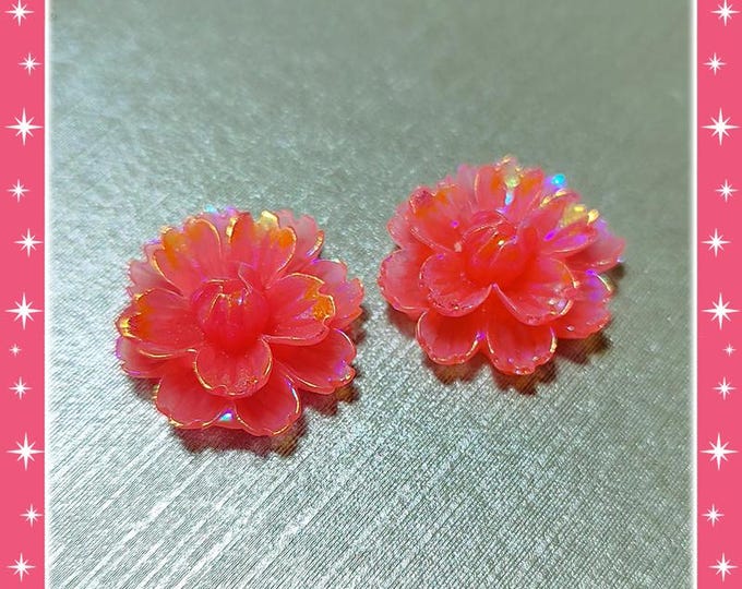 Peony Blossom - Earrings - Peony - Pink Flower - Peony Flower - Sakura Flower Jewelry - Pinup Jewelry - Blooming Peony - Glitter Paradise®