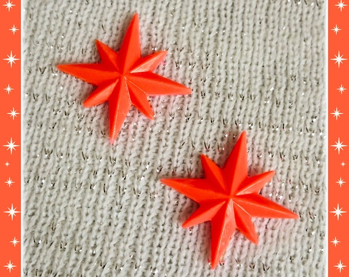 Starlite - Earrings - Retro Star - Etoiles - Motel Star - Atomic 1950s - Starlite Earrings - Mid-Century Modern Jewelry - Glitter Paradise®