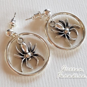 Femmes Belle Rétro Argent Araignée Boucles d'oreilles Handcrafted Femmes Belle Rétro Argent Araignée Boucles d'oreilles Handcrafted