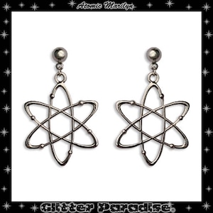 Atomic Marilyn Earrings Atoms Jewelry Mid-Century Modern Retro Science Big Bang Theory Biology Franciscan Glitter Paradise® image 2