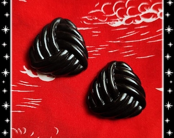 Fakelite Whool Earrings: Retro Mid-Century Modern Jewelry