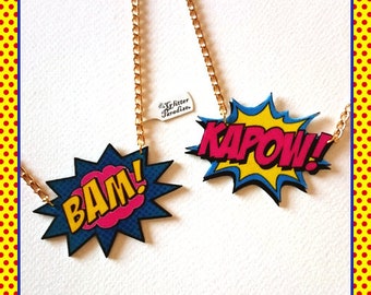 BAM! KAPOW! - Halskette - Cosplay - Comic - Superheld - Comics - DC Comic - Fight - Cartoon - Manga - Marvel - Pop Art - Glitter Paradise®