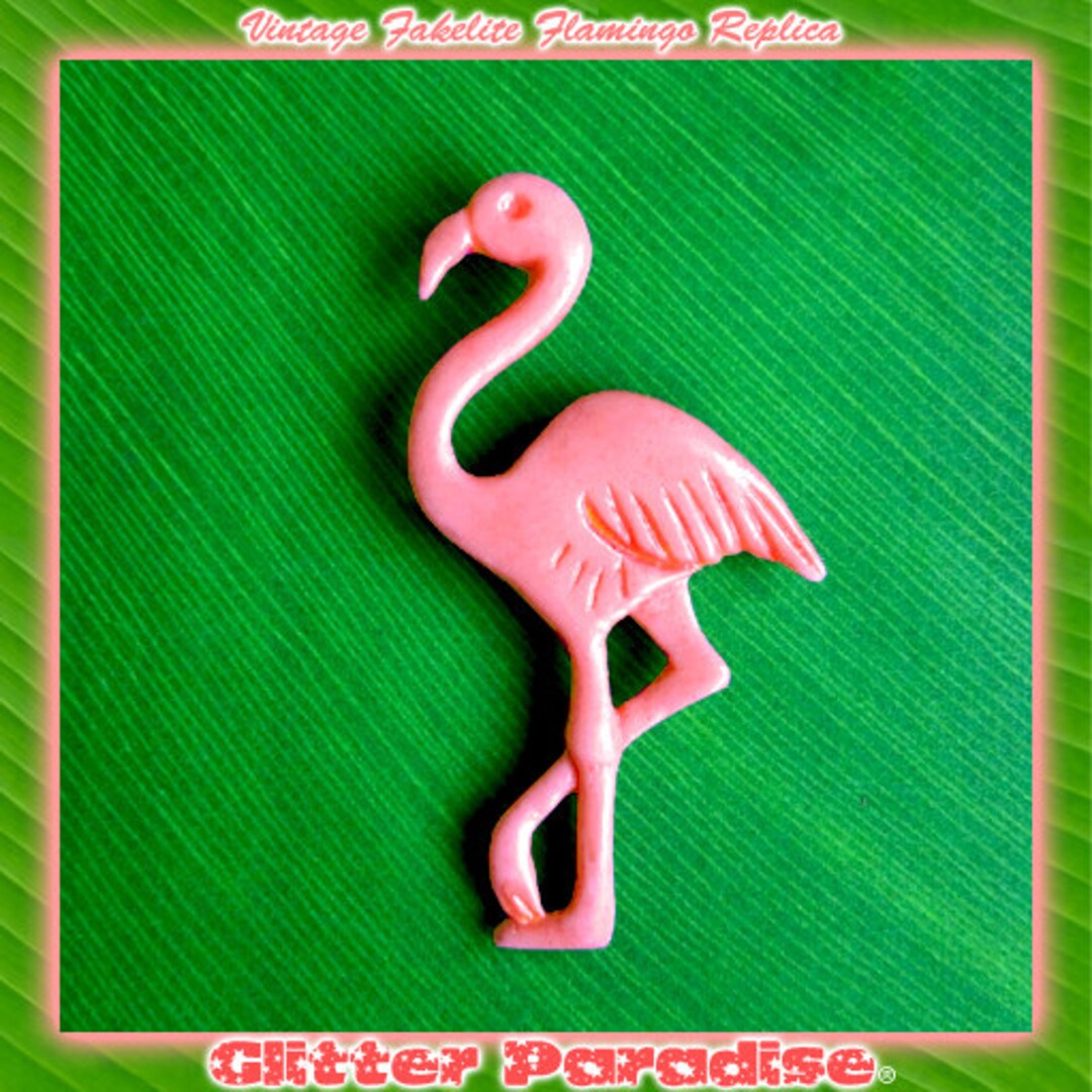 1980s Paste Flamingo Brooch