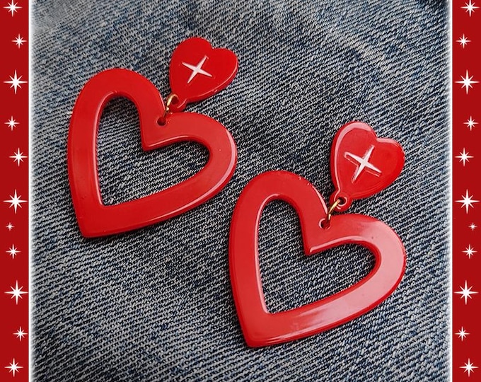 Atomic Love Hoops - Starlite Earrings - Retro Star Jewelry - Stars - 1950s Style - Mid-Century Modern - Atomic Jewelry - Glitter Paradise®