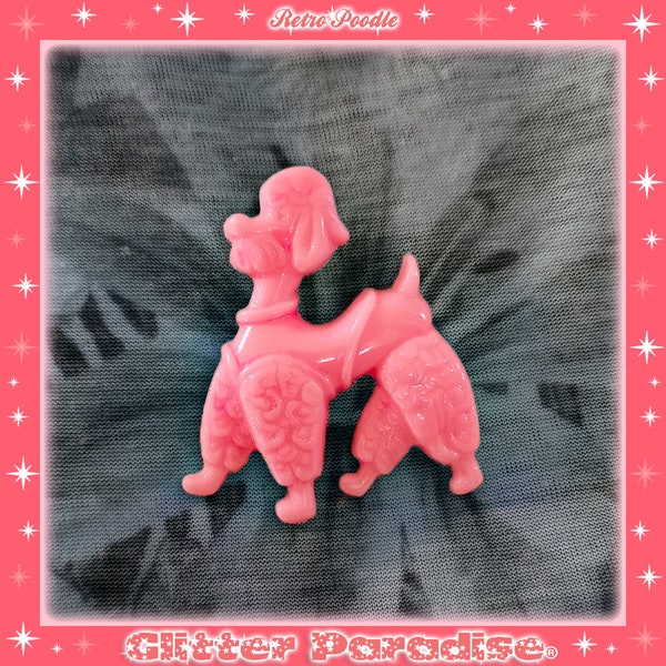 Retro Poodle - Brooch - Poodle Brooch - Poodle Jewelry - Dog Brooch - Vintage Dog Brooch - Pink Poodle - Poodle Goodies - Glitter Paradise®