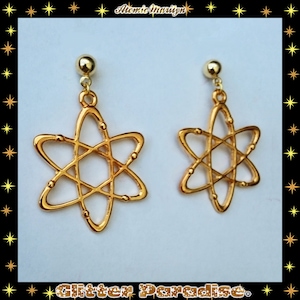 Atomic Marilyn Earrings Atoms Jewelry Mid-Century Modern Retro Science Big Bang Theory Biology Franciscan Glitter Paradise® image 3