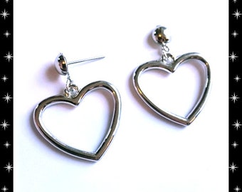 Retro Heart - Earrings - Retro Hearts - Hearts - Valentine - Love - I Love U - Romantic - Heart Jewelry - Amour - Glitter Paradise®