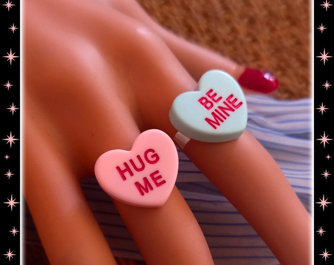 Love Candy - Ring - Love Candy - Love Hearts Candy - Heart Candy - Valentine's Candy - 1950s Love Hearts - Love Sweets - Glitter Paradise®