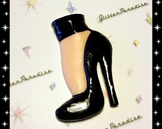 Vintage Fetish Stiletto - Brooch - Vintage Sleaze - Fetish Shoes - 40s - 50s - High Heels - Shoe Fetish - Novelty Brooch - Glitter Paradise®