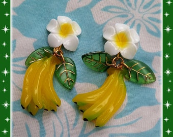 Hawaiian Bananas - Boucles d'oreilles - Bananes - Tropical - Josephine Baker - Tutti Frutti - Bijoux Années 50 - Rétro - Glitter Paradise®