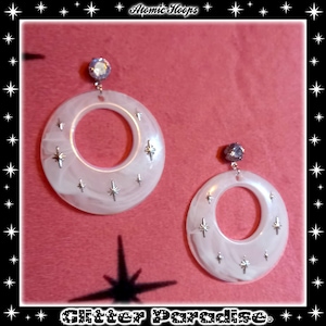 Atomic Hoops Leopard - Earrings - Retro Hoops & Domes - Leopard Hoops - Pinup Hoops - Hoops Earrings - Wild Retro Hoops - Glitter Paradise®