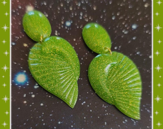 Deco Seashell - Earrings - Art-Deco Earrings - Seashell Earrings - Pinup Retro Jewelry - Big Chunky Earrings - Twenties - Glitter Paradise®
