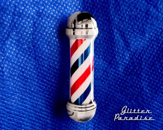 Barber's Pôle - Brooch - Barber Pôle Pin - Barber Accessories - Haircut - Greaser - Barber - Haircut - Retro Barber - Glitter Paradise®